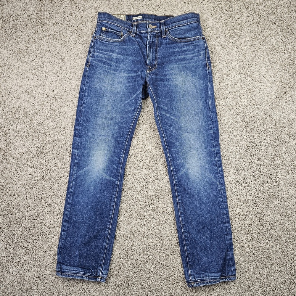 Ace Rivington Denim Jeans Mens 30x27.5 Blue P51 Athletic Taper Candiani Hemmed